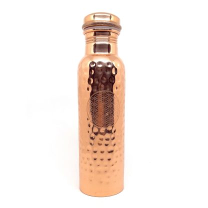 Comprar botella de cobre ayurveda con Flor de la Vida