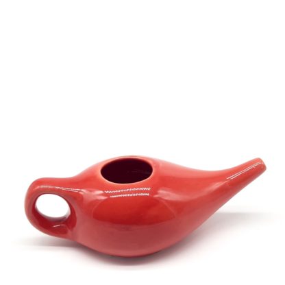Lota nasal ayurvédica en cerámica roja